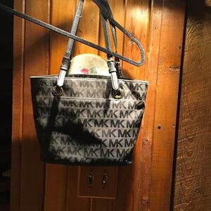 Michael Kors Black and Gray Logo Tote